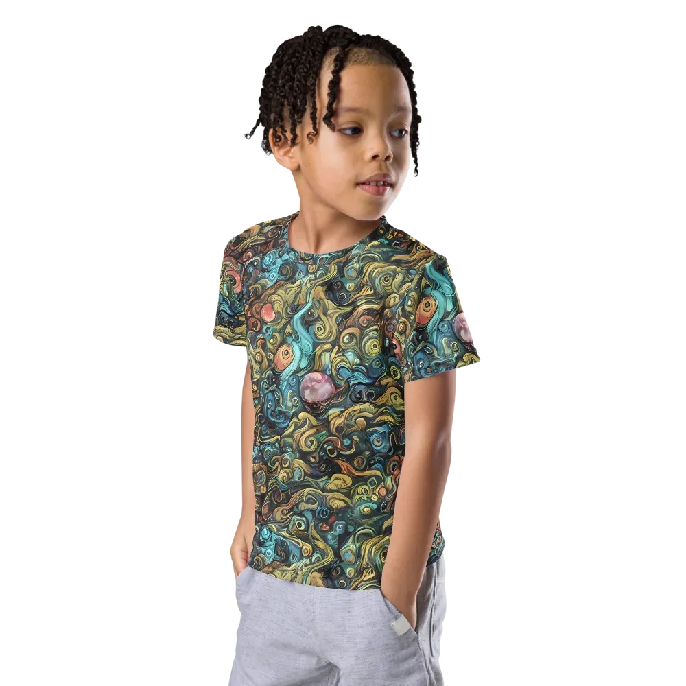 Tidal Vision on Kids Crew Neck T-Shirt — Left Front
