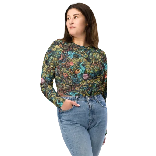 Tidal Vision on a Long Sleeve Crop Top