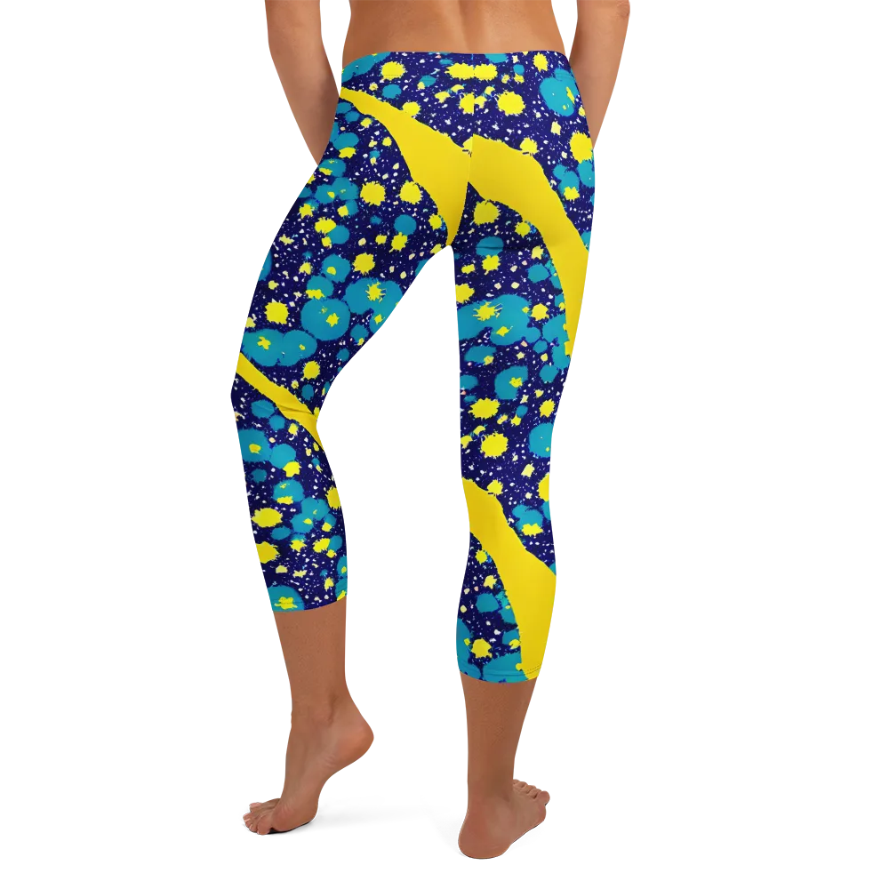 Starburst Splash on Capri Leggings — Back