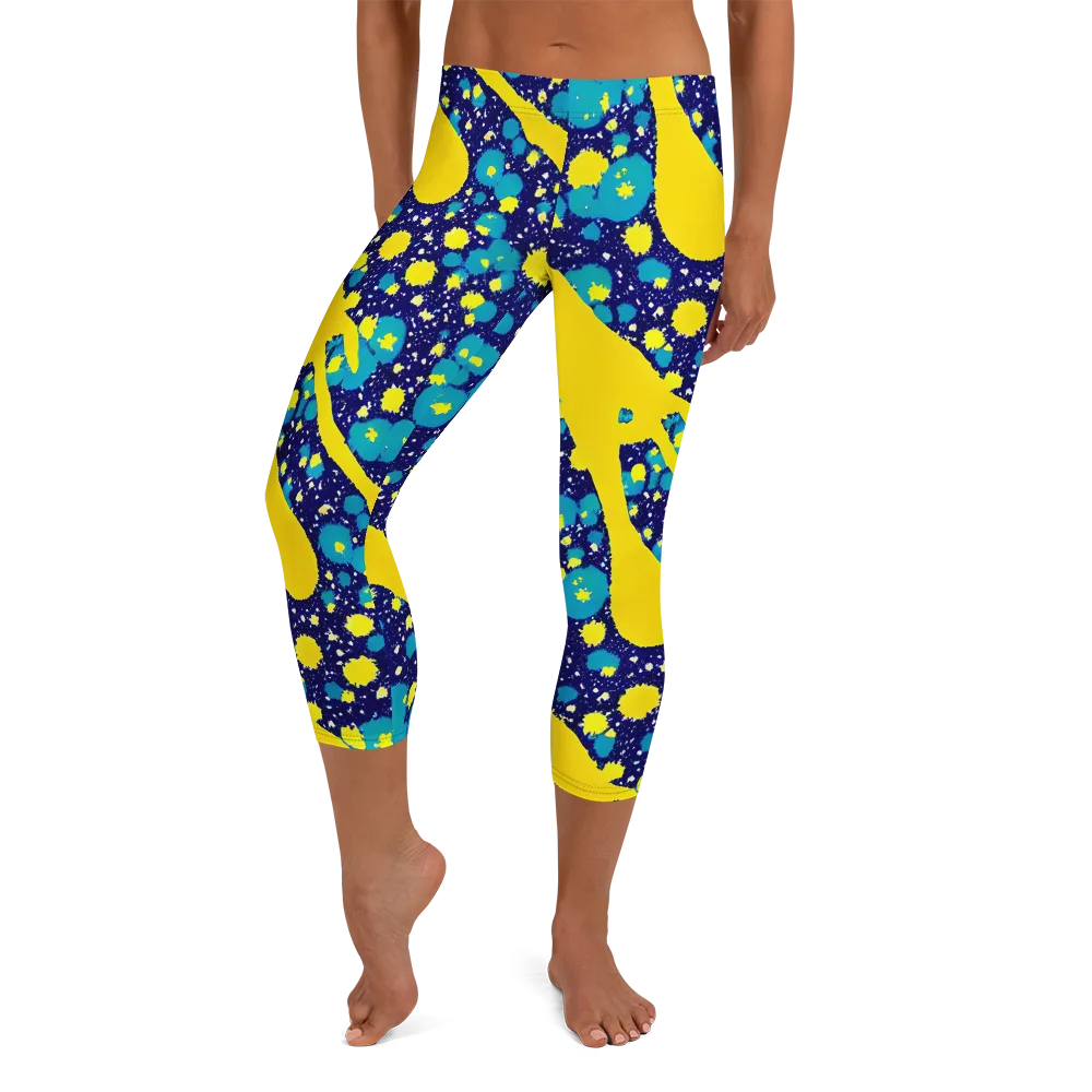 Starburst Splash on Capri Leggings — Front