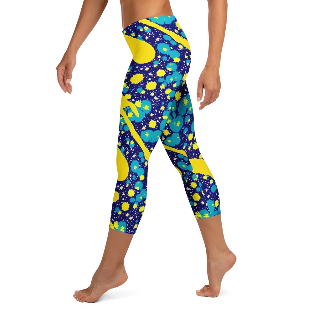 Starburst Splash on Capri Leggings — Left