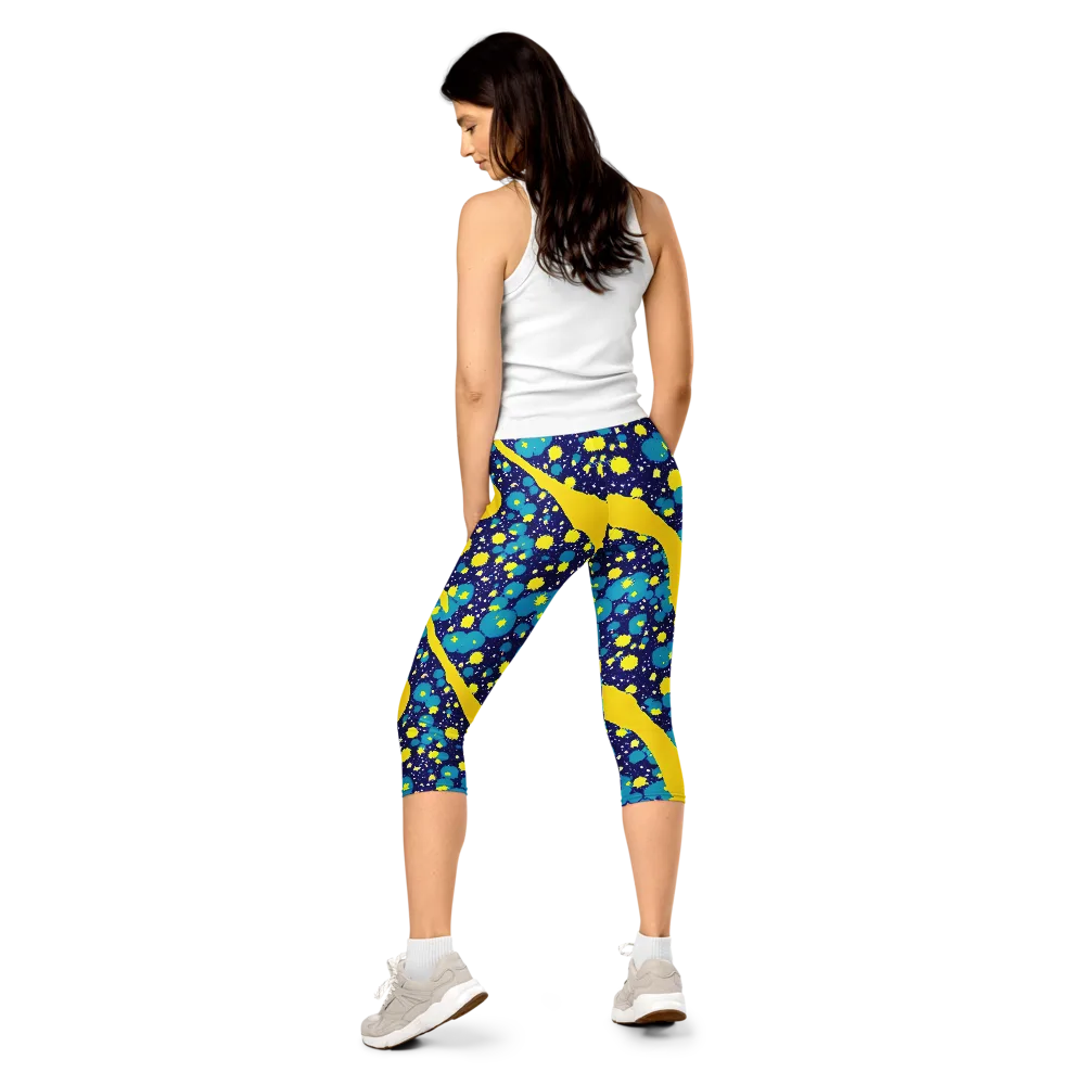 Starburst Splash on Capri Leggings — Back