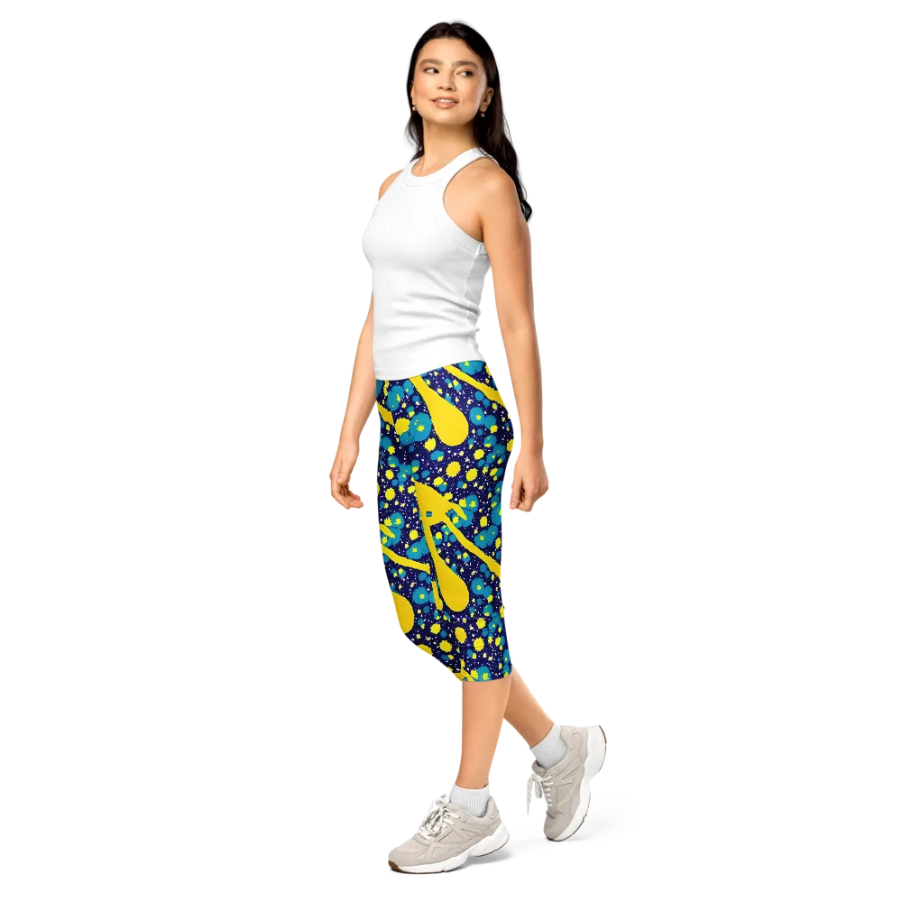 Starburst Splash on Capri Leggings — Left Front
