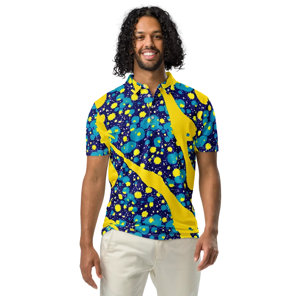 Starburst Splash on Men's Slim Fit Polo Shirt — Front