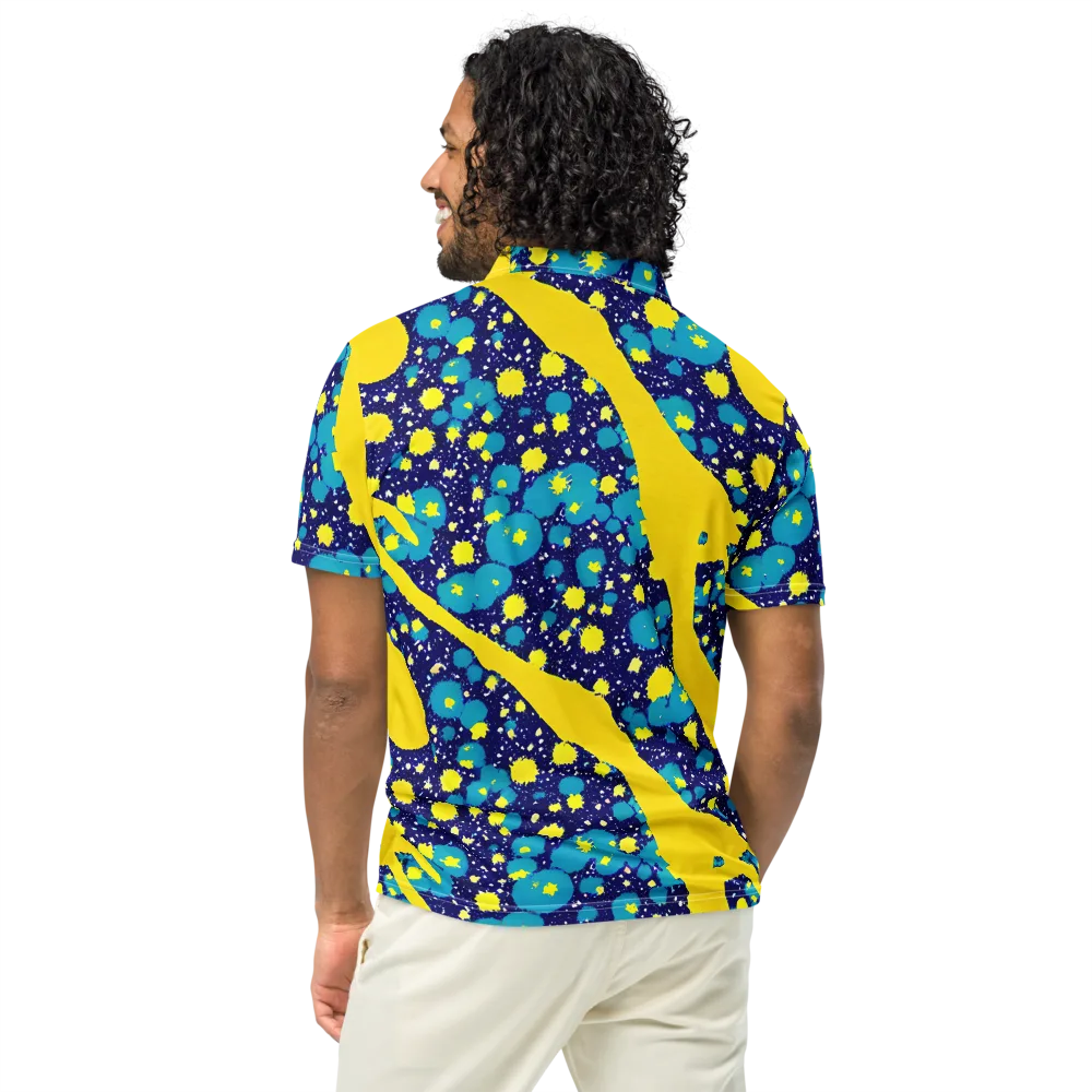 Starburst Splash on Men's Slim Fit Polo Shirt — Back