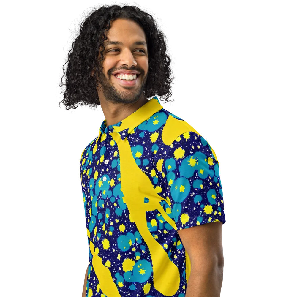 Starburst Splash on Men's Slim Fit Polo Shirt — Left Front