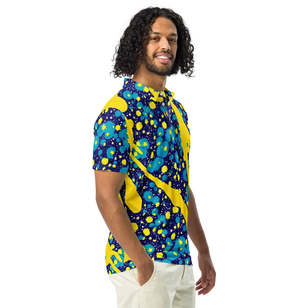 Starburst Splash on Men's Slim Fit Polo Shirt — Right Front