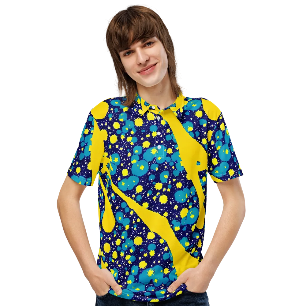 Starburst Splash on Men's Slim Fit Polo Shirt — Front