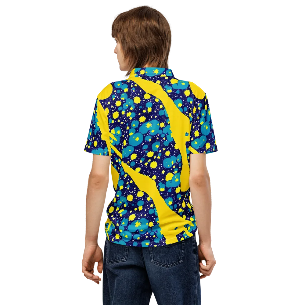 Starburst Splash on Men's Slim Fit Polo Shirt — Back