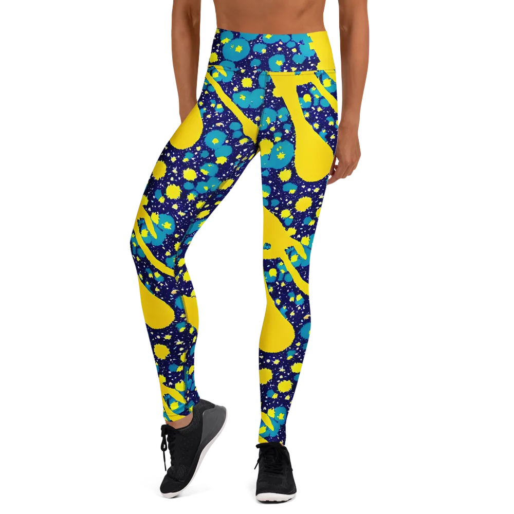 Starburst Splash on Yoga Leggings — Front