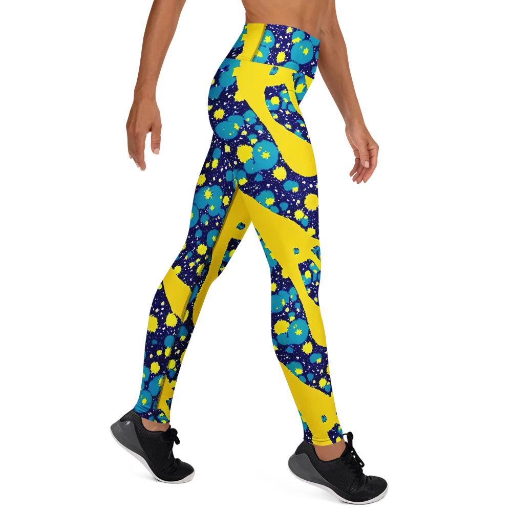 Starburst Splash on Yoga Leggings — Right