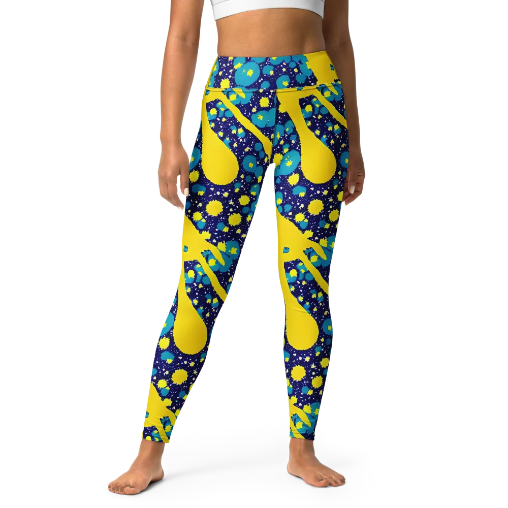 Starburst Splash on Yoga Leggings — Front