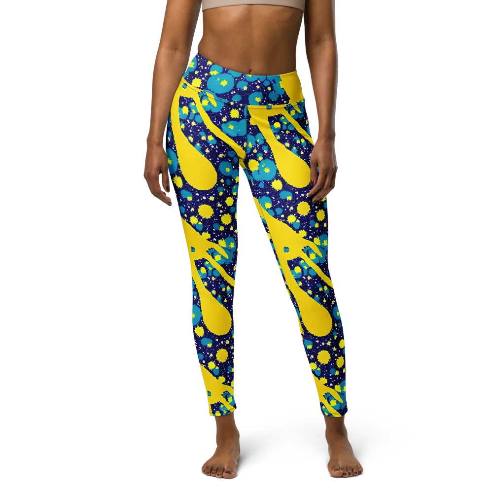 Starburst Splash on Yoga Leggings — Front