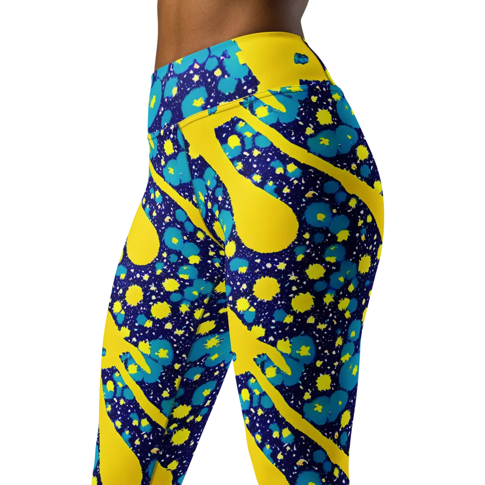 Starburst Splash on Yoga Leggings — Left Front