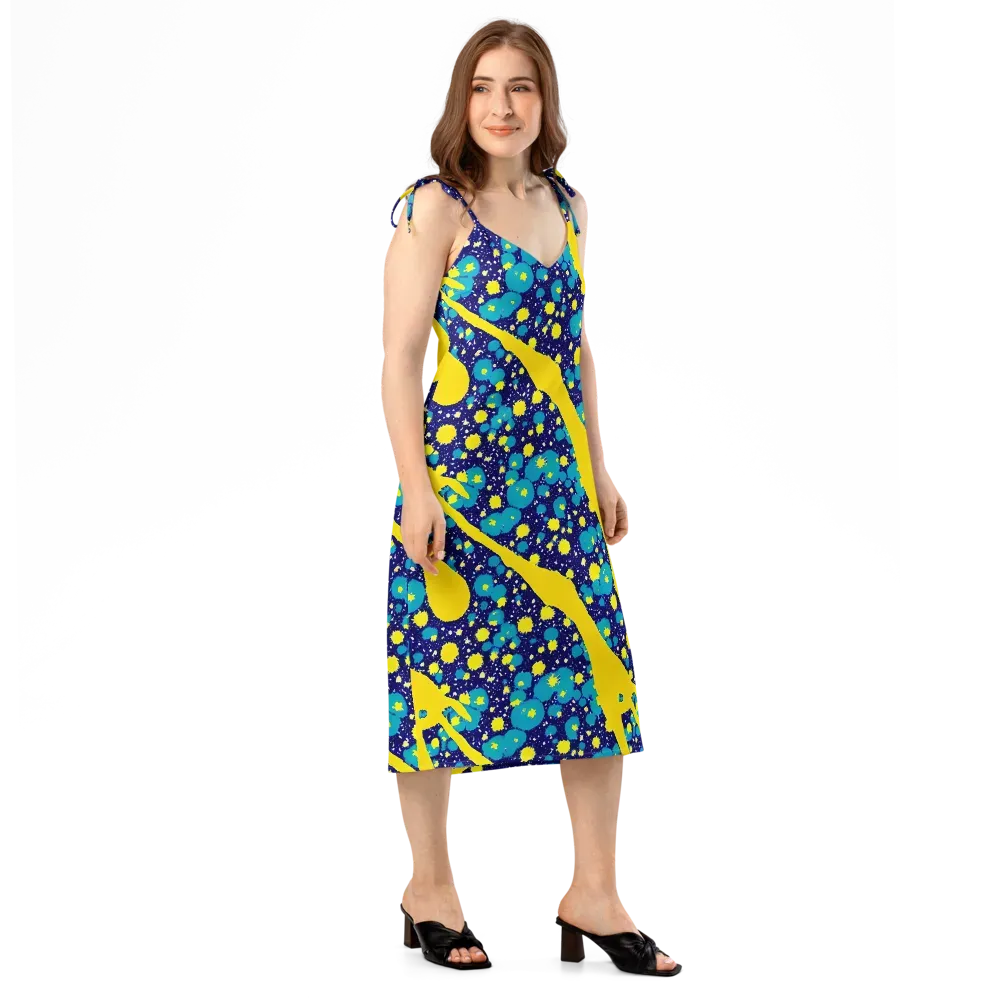 Starburst Splash on Slip Dress — Right Front