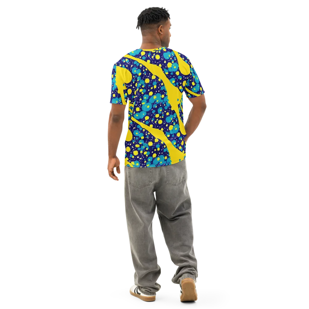 Starburst Splash on Men's Cotton Crew Neck T-Shirt — Back