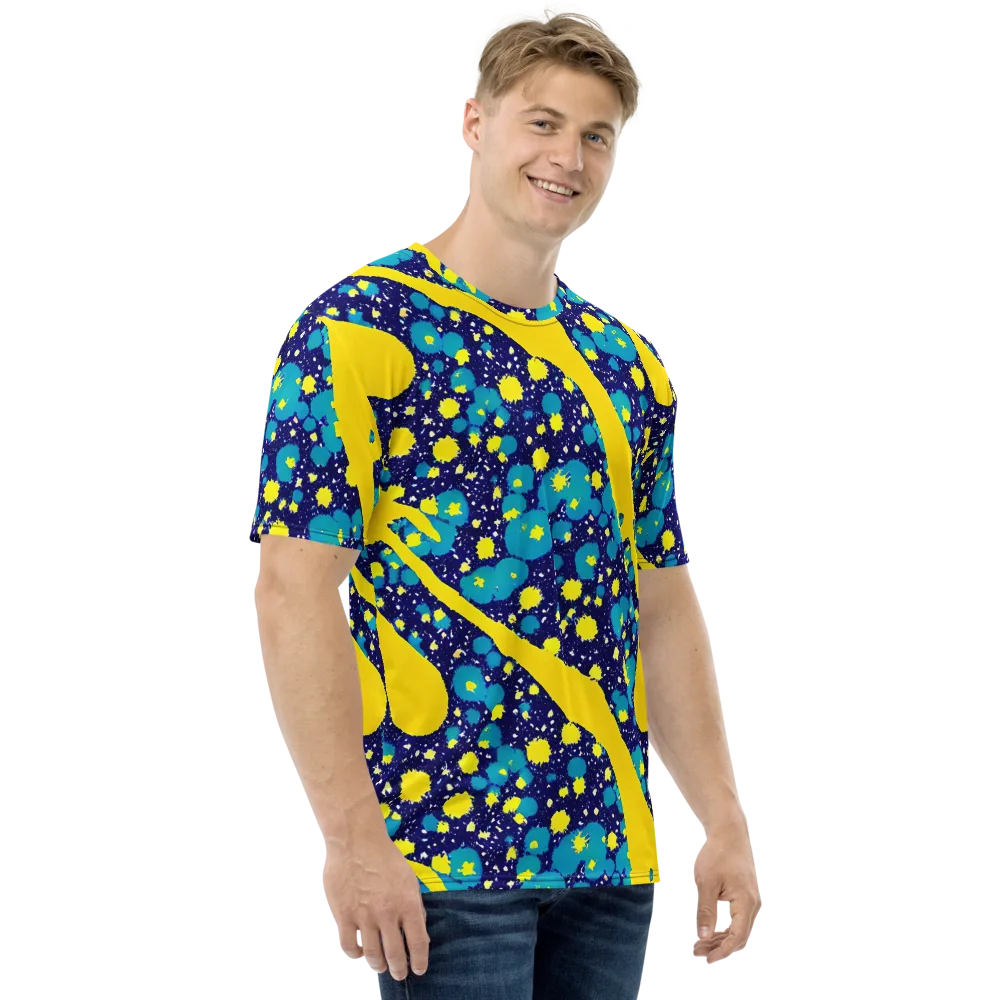Starburst Splash on Men's Crew Neck T-Shirt — Right