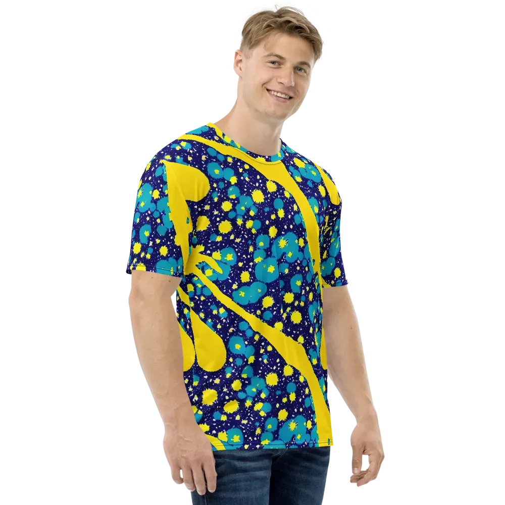 Starburst Splash on Men's Crew Neck T-Shirt — Right