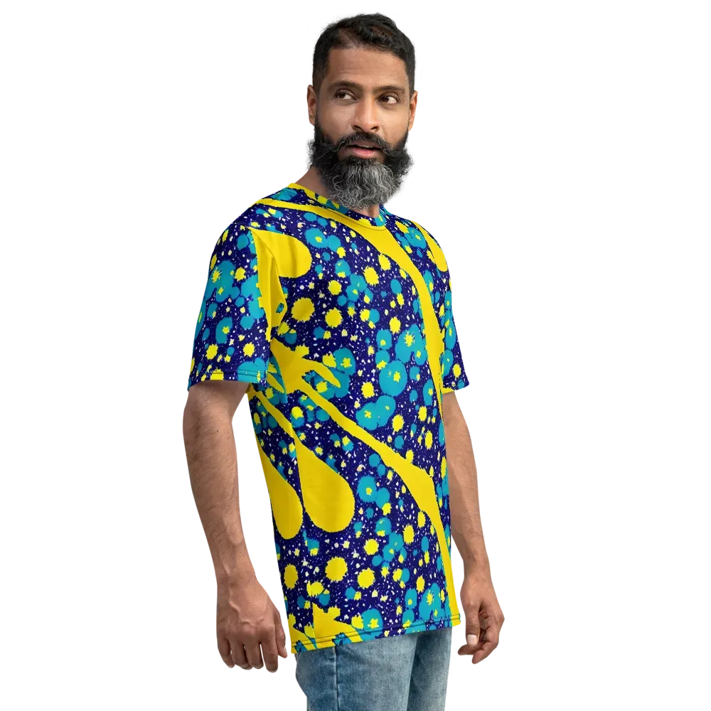 Starburst Splash on Men's Crew Neck T-Shirt — Right