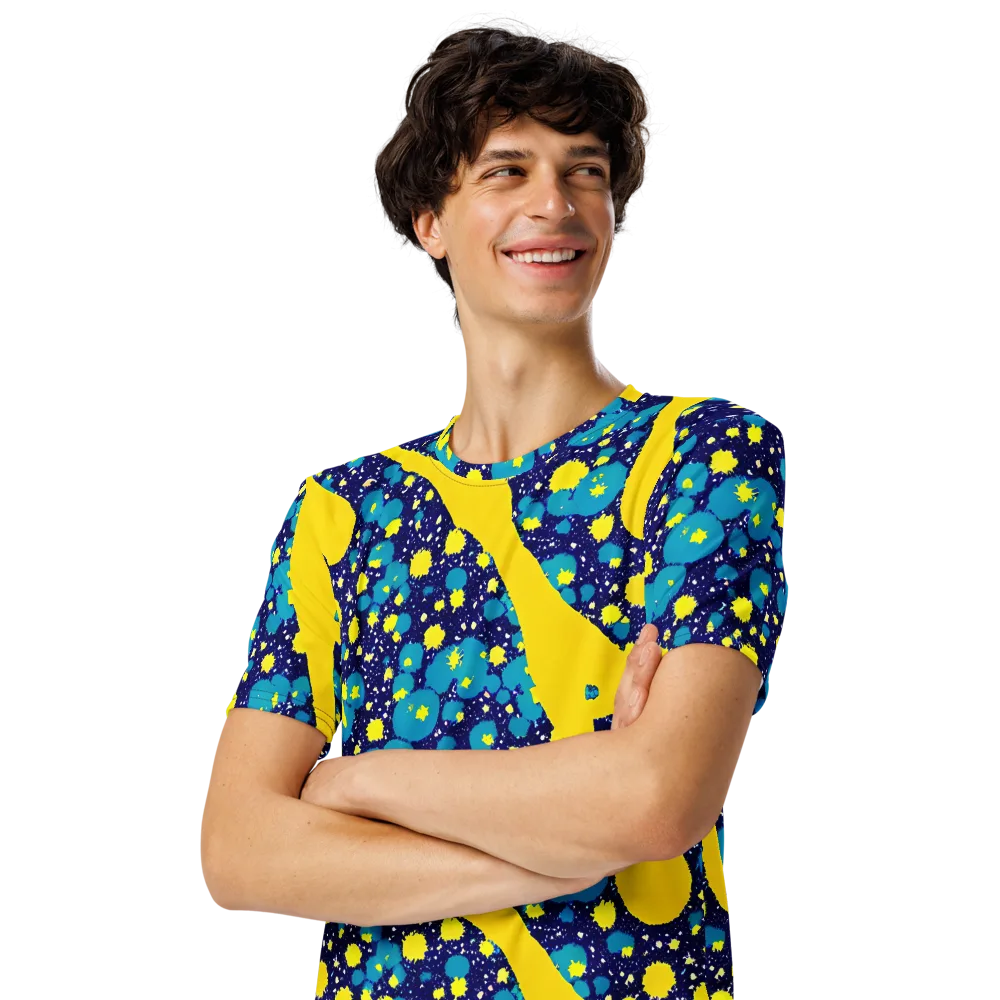 Starburst Splash on Men's Crew Neck T-Shirt — Left Front