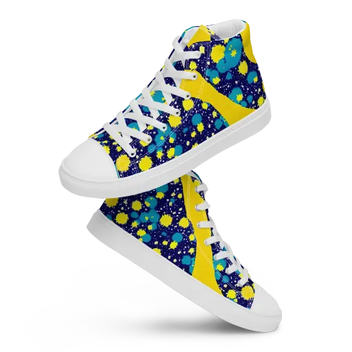 Starburst Splash on a Men's High Top Canvas Shoes