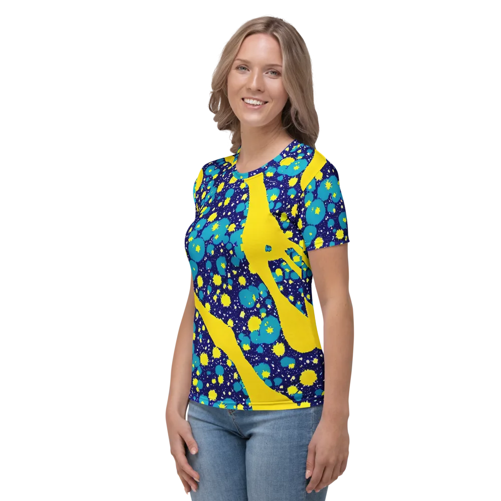Starburst Splash on Women's Crew Neck T-Shirt — Left