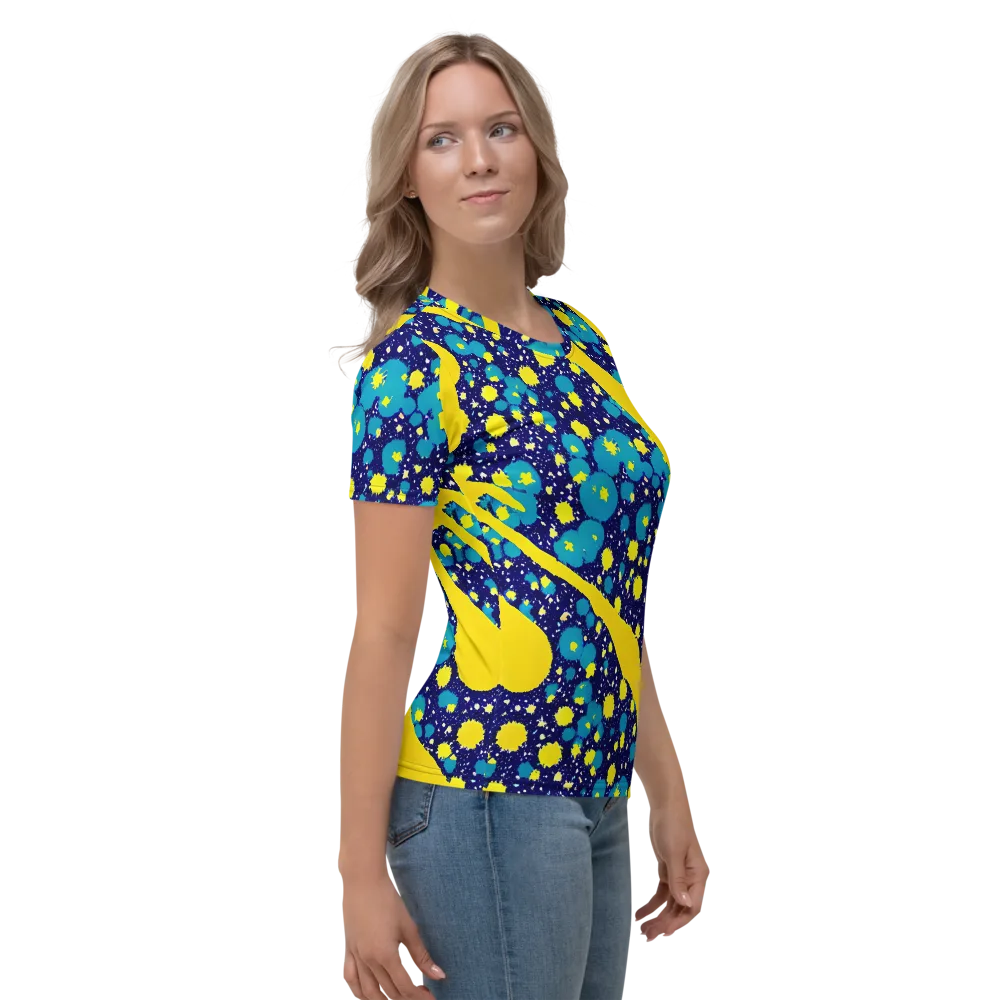 Starburst Splash on Women's Crew Neck T-Shirt — Right