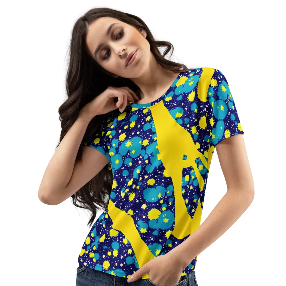 Starburst Splash on Women's Crew Neck T-Shirt — Left Front