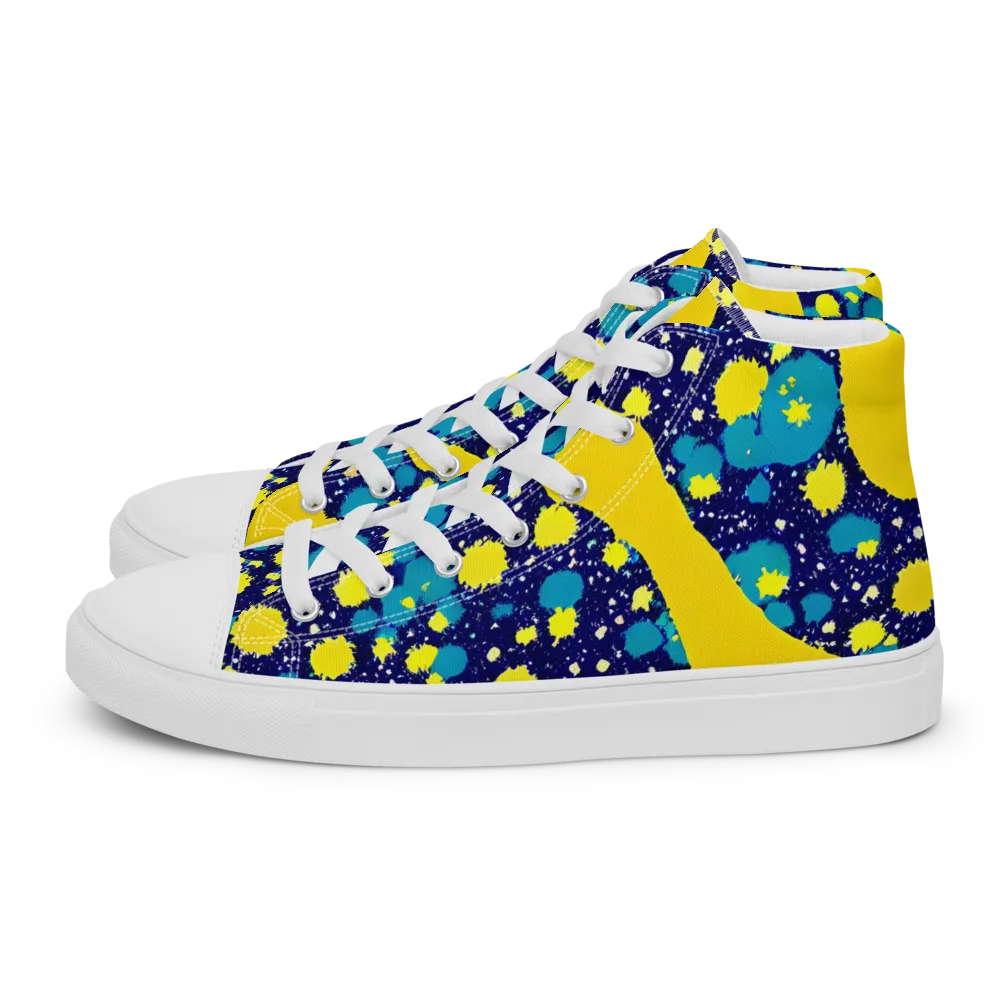 Starburst Splash on Women's High Top Canvas Shoes — Left
