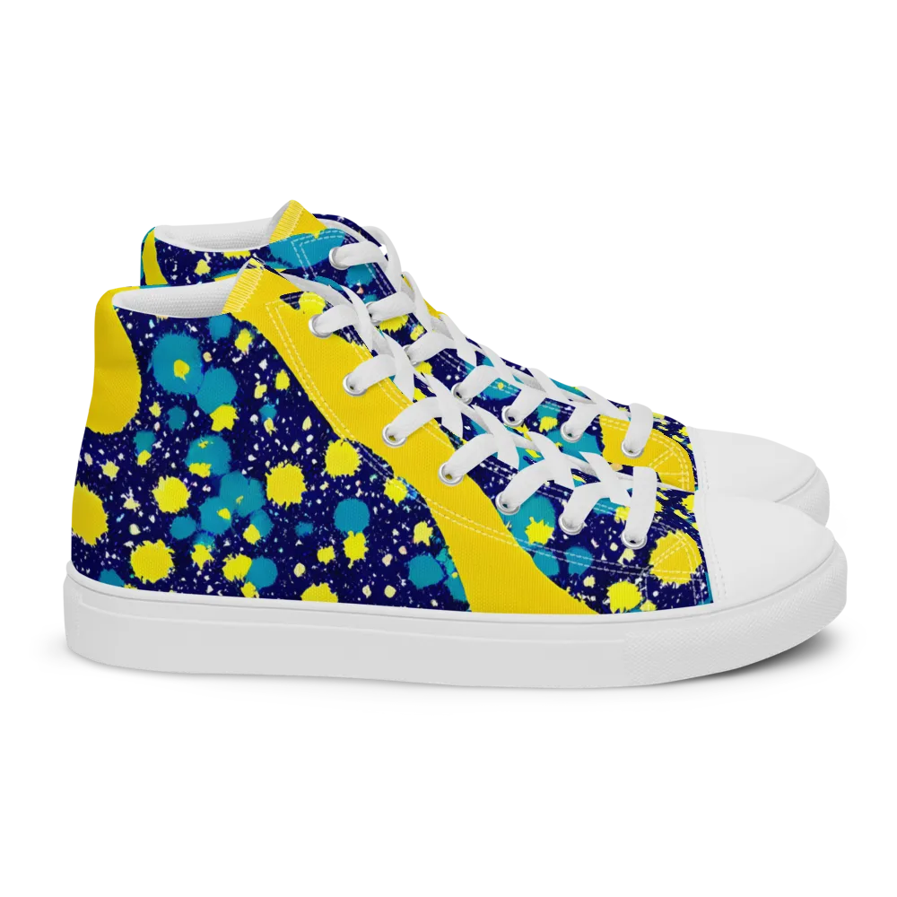 Starburst Splash on Women's High Top Canvas Shoes — Right