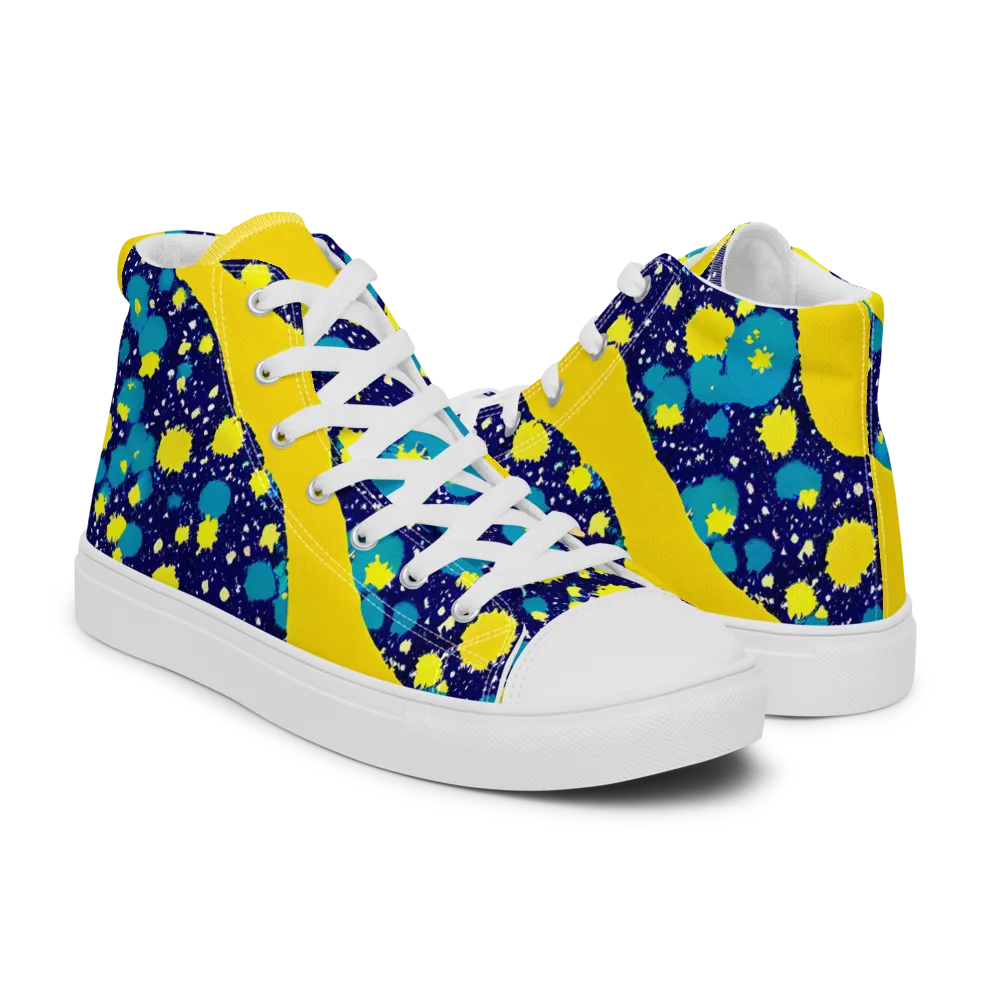 Starburst Splash on Women's High Top Canvas Shoes — Right