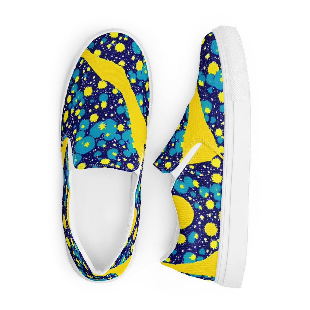 Starburst Splash on Men's Slip-On Canvas Shoes — Front