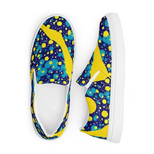 Starburst Splash on a Men's Slip-On Canvas Shoes