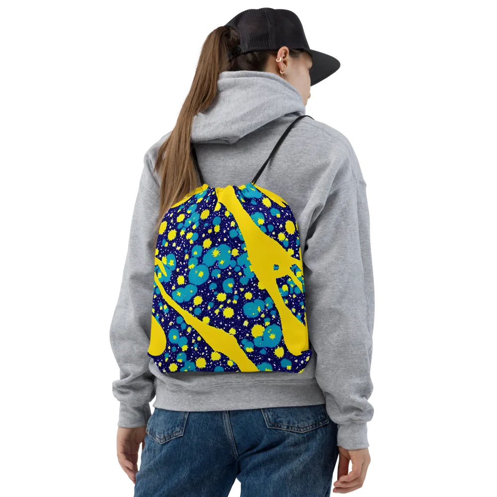 Starburst Splash on Drawstring Bag — Front