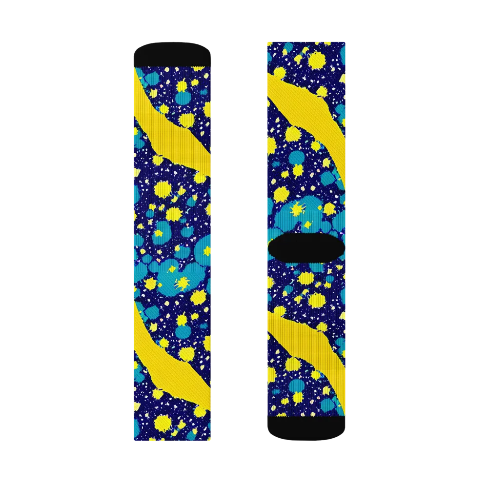 Starburst Splash on Socks — Left Sock