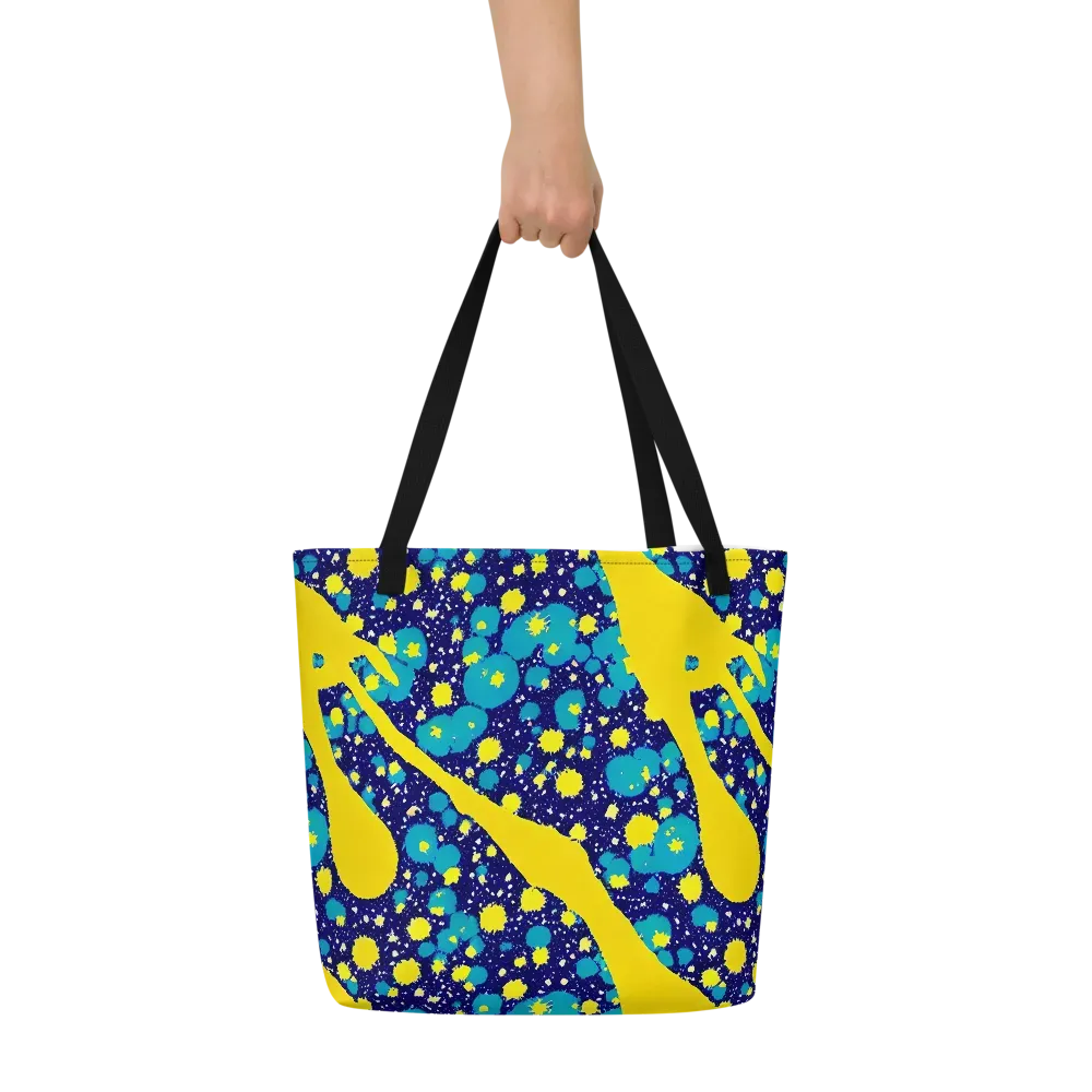 Starburst Splash on Large Tote Bag W/ Pocket — Front