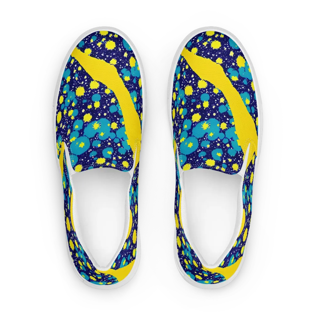 Starburst Splash on Women's Slip-On Canvas Shoes — Front