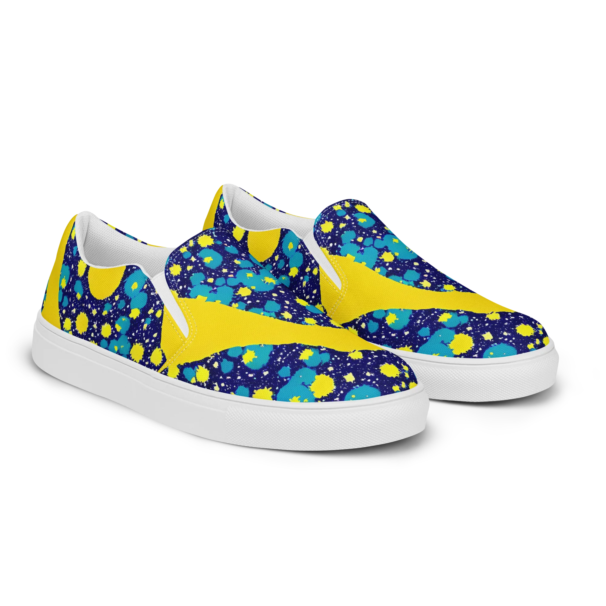 Starburst Splash on Women's Slip-On Canvas Shoes — Right Front