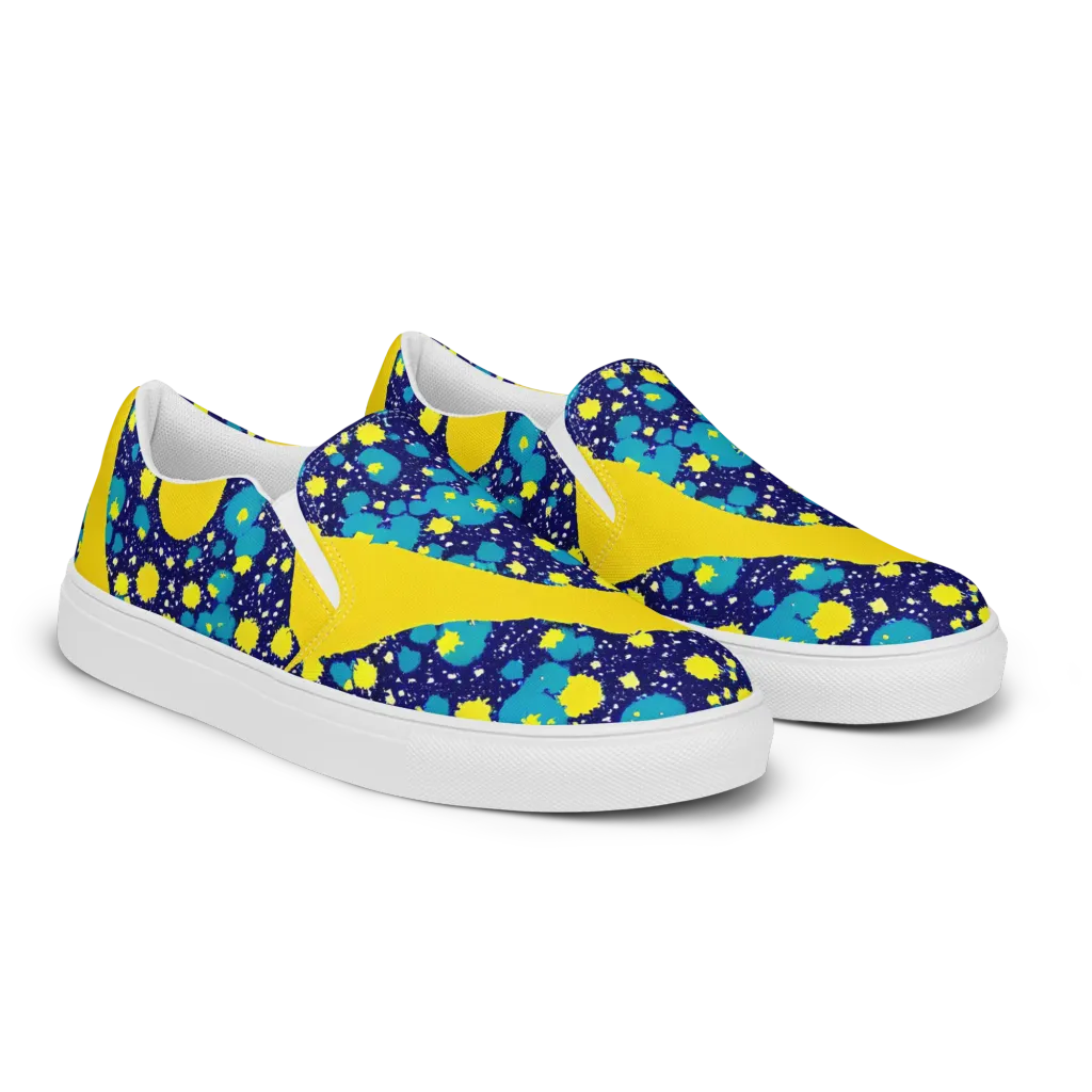 Starburst Splash on Women's Slip-On Canvas Shoes — Right Front