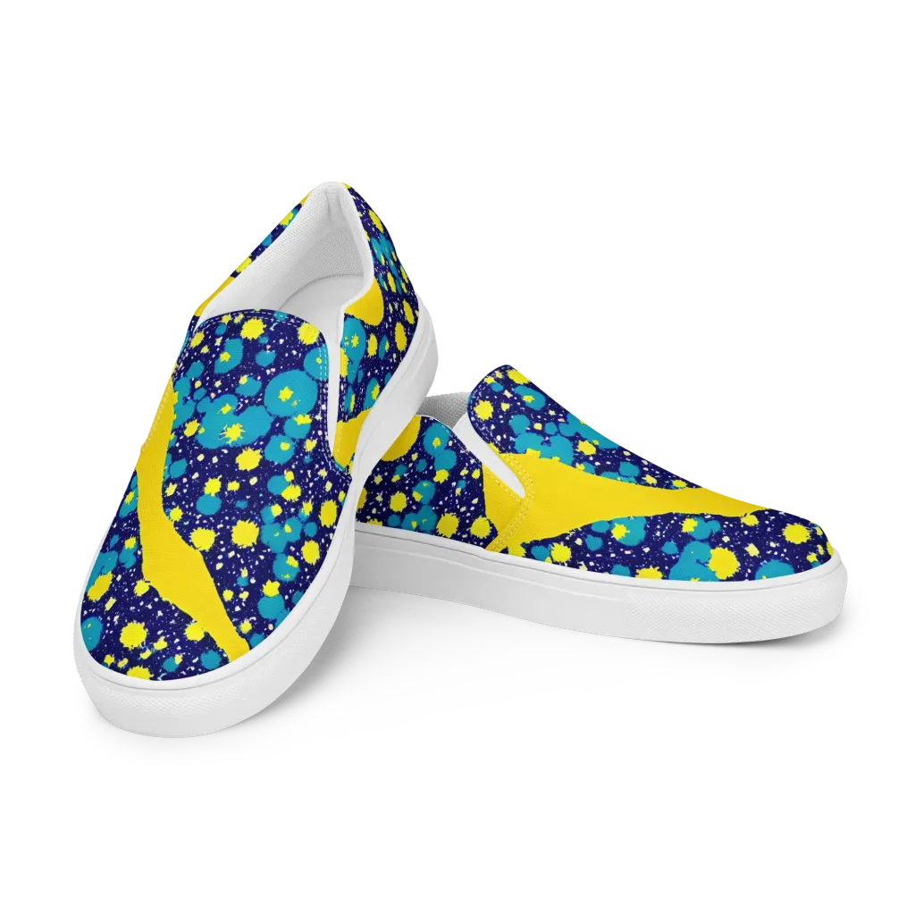 Starburst Splash on Women's Slip-On Canvas Shoes — Left Front