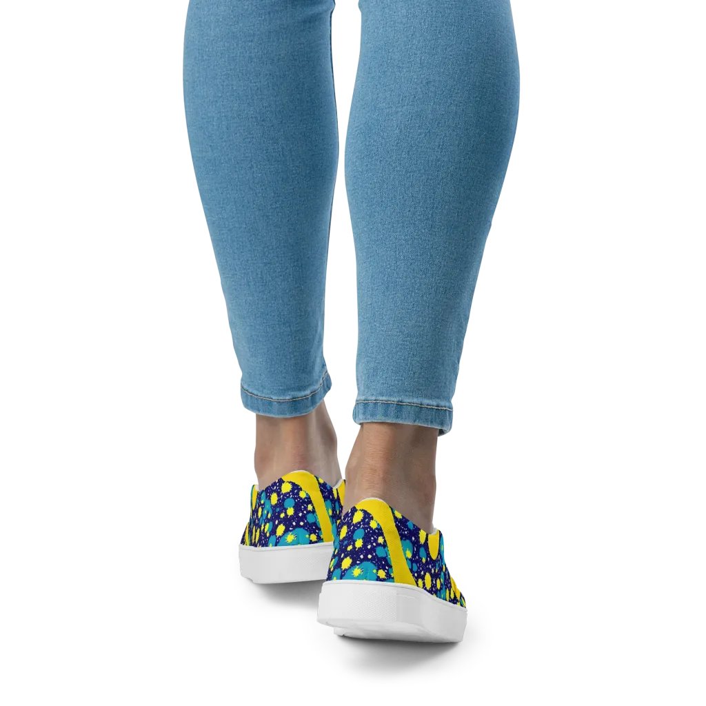 Starburst Splash on Women's Slip-On Canvas Shoes — Back
