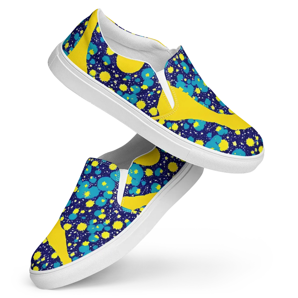 Starburst Splash on Women's Slip-On Canvas Shoes — Front