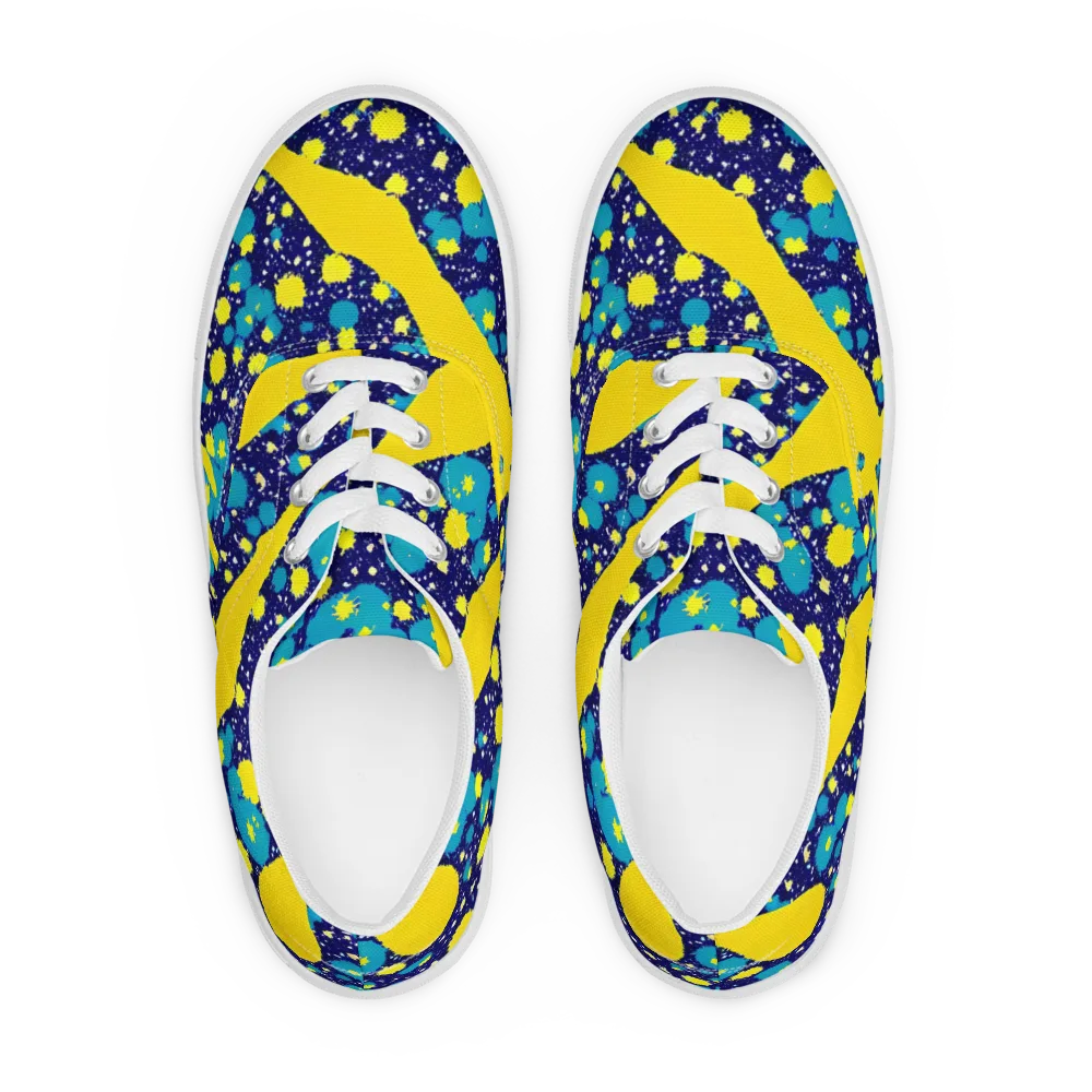 Starburst Splash on Men's Lace-Up Canvas Shoes — Front