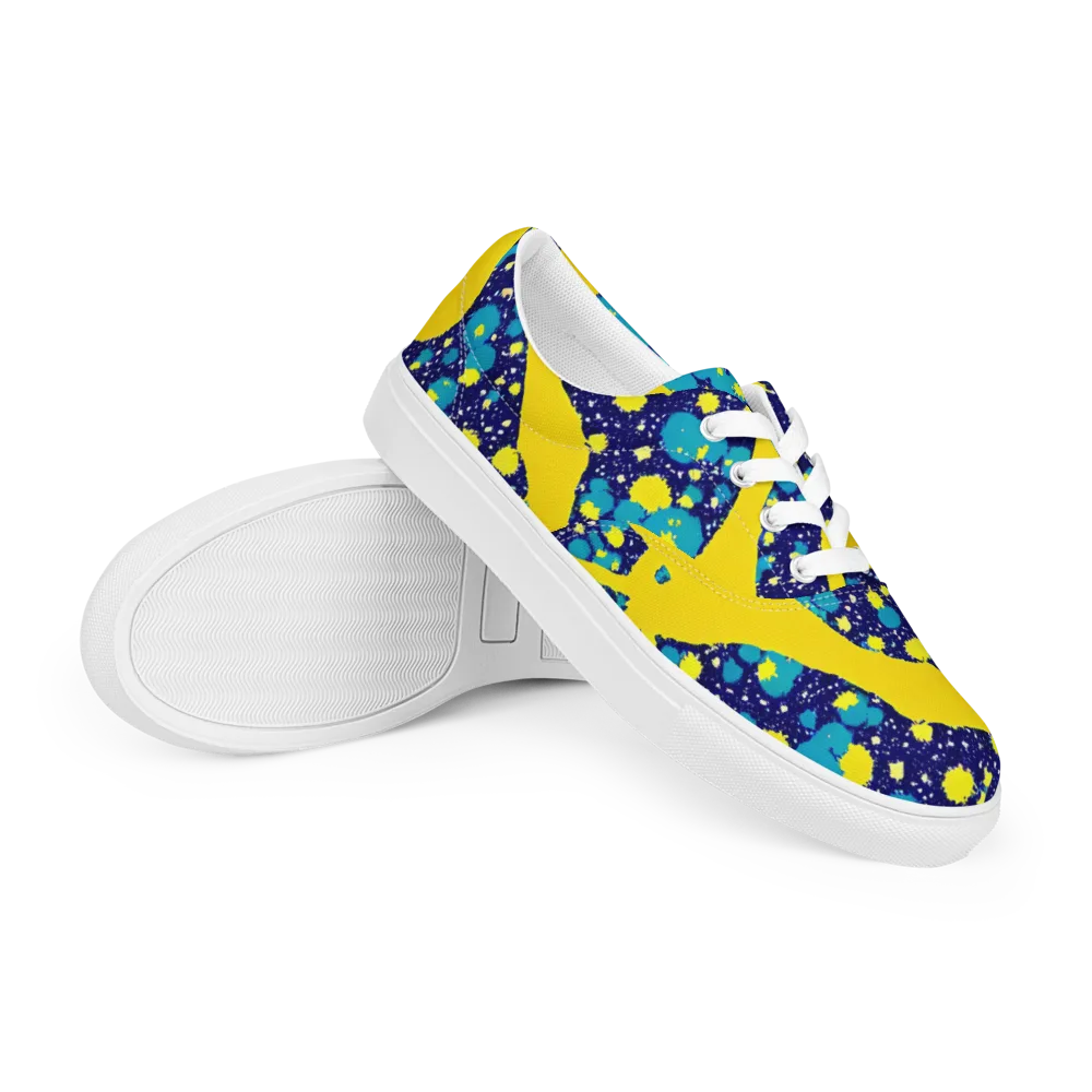 Starburst Splash on Men's Lace-Up Canvas Shoes — Right Front