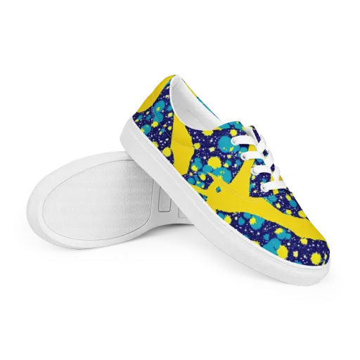 Starburst Splash on a Men's Lace-Up Canvas Shoes