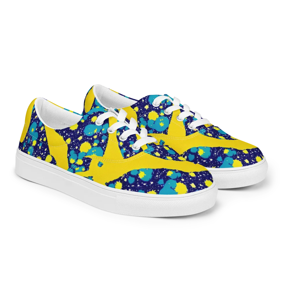 Starburst Splash on Men's Lace-Up Canvas Shoes — Right Front