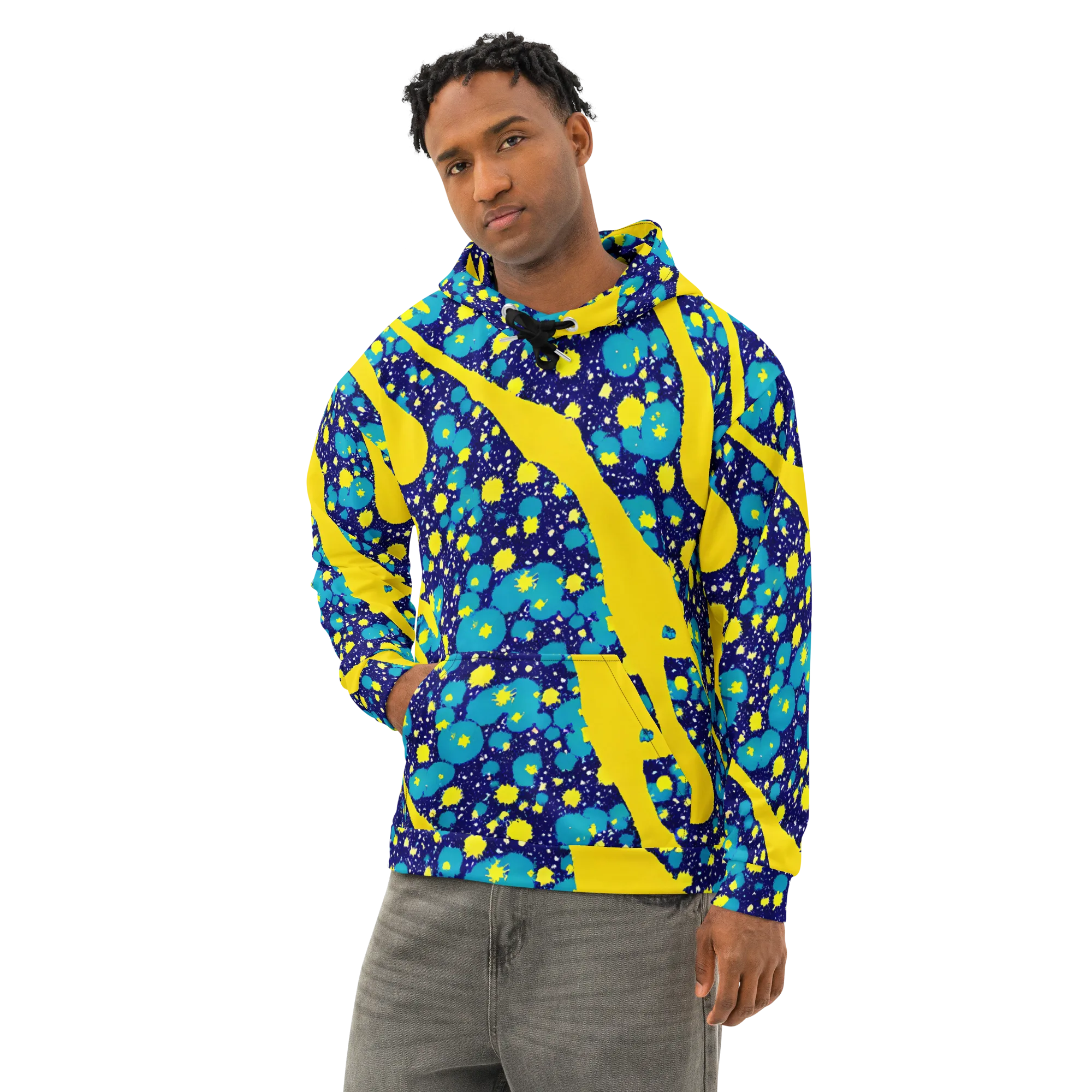 Starburst Splash on Cotton Hoodie — Left Front