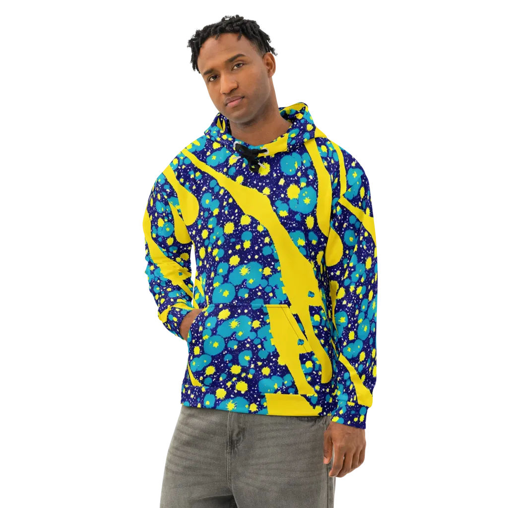 Starburst Splash on Cotton Hoodie — Left Front