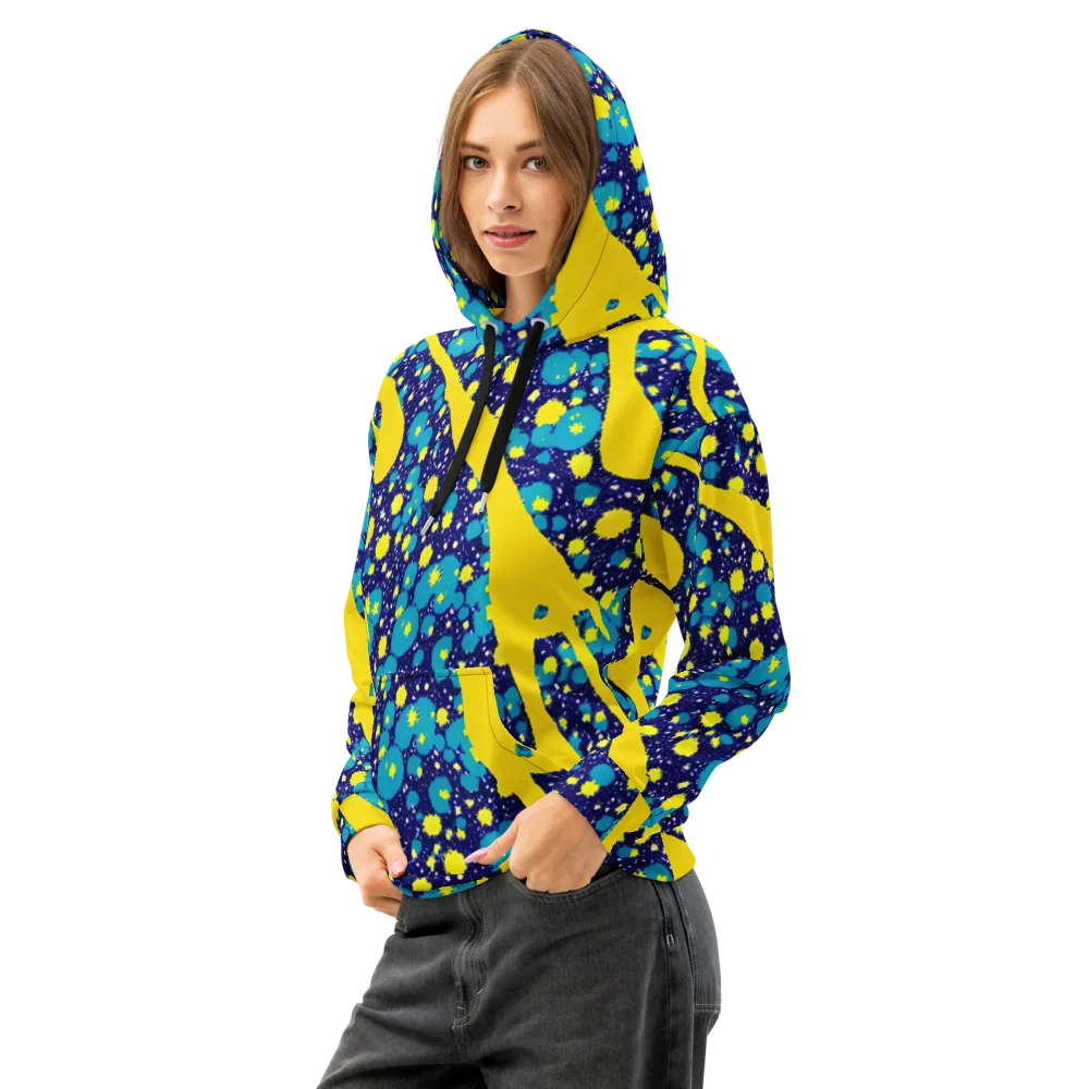 Starburst Splash on Cotton Hoodie — Left Front