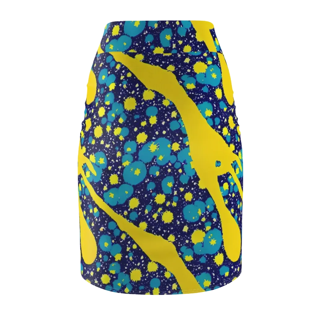 Starburst Splash on Pencil Skirt — Back